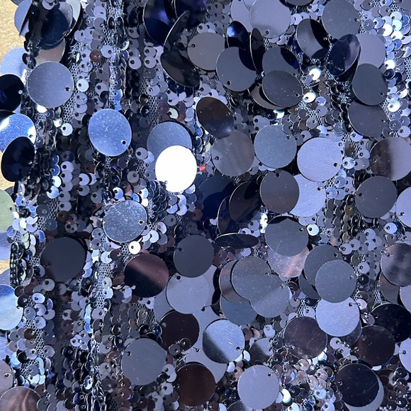 Sequin Strapless Navy Dress - Picture 3 of 4